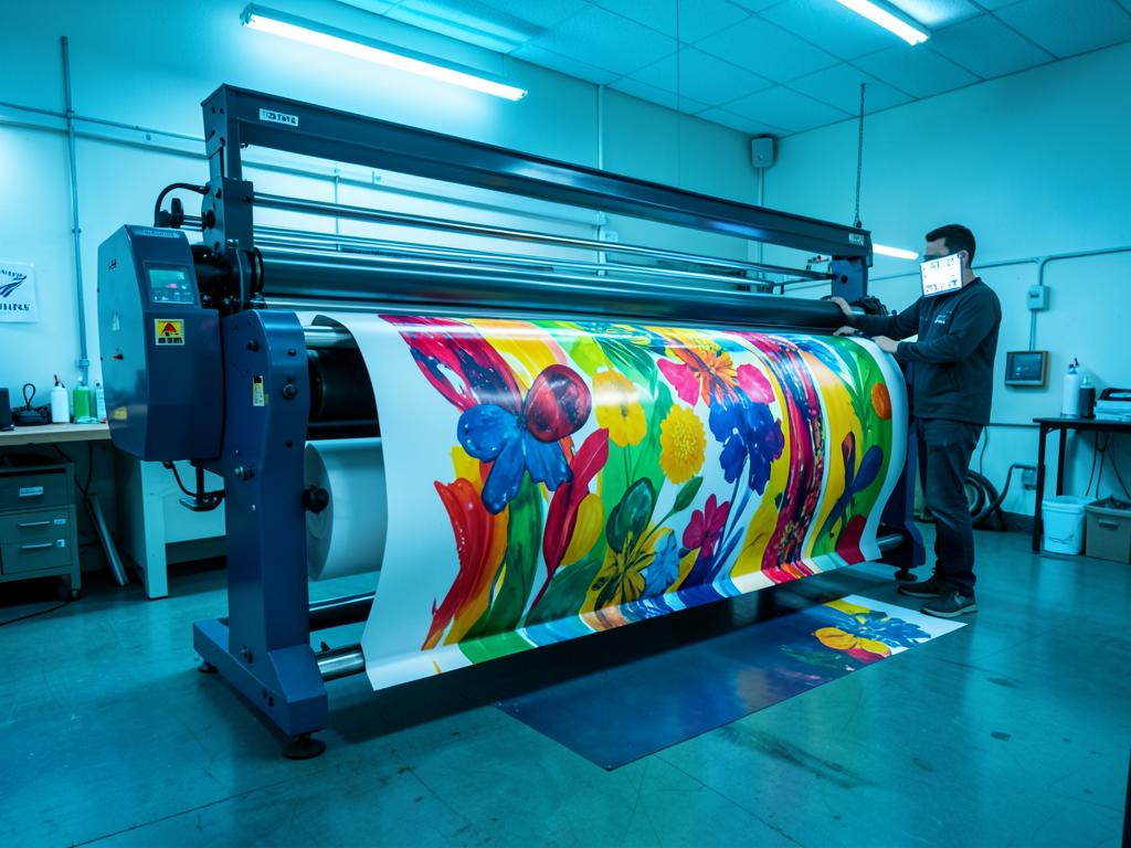 Large-format banner in production